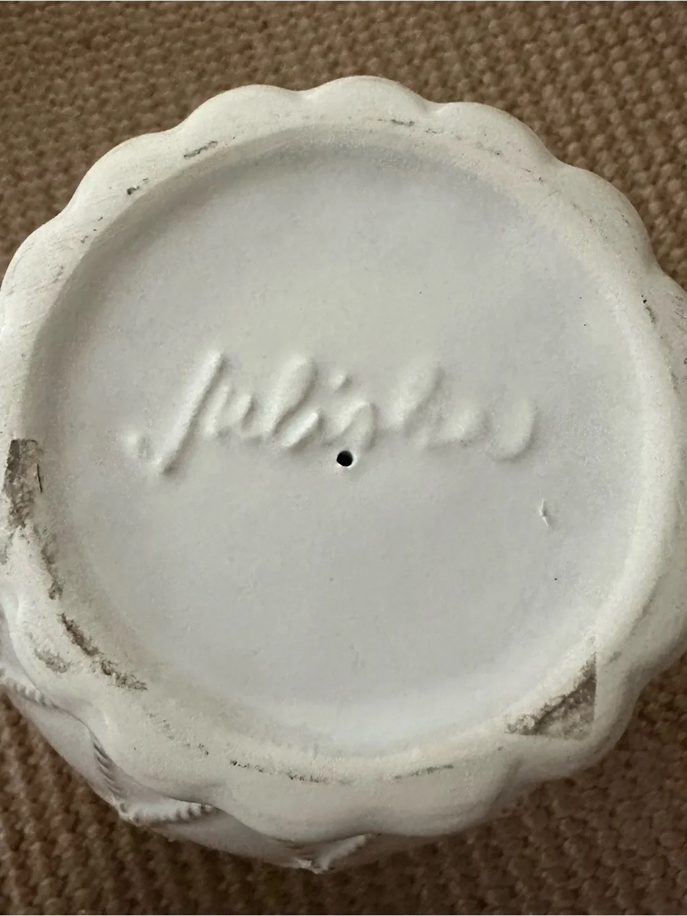 Juliska Jardins du Monde Whitewash Ceramic Rose Bowl 6”